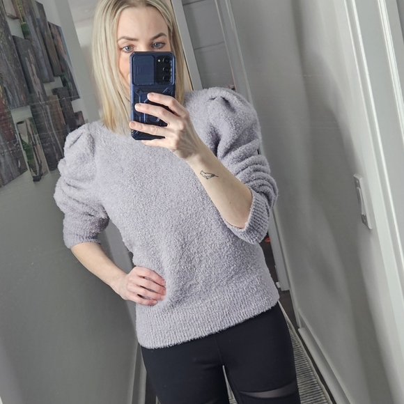 EXPRESS Purple PUFF Sleeve Sweater - SIZE M - Picture 4 of 12